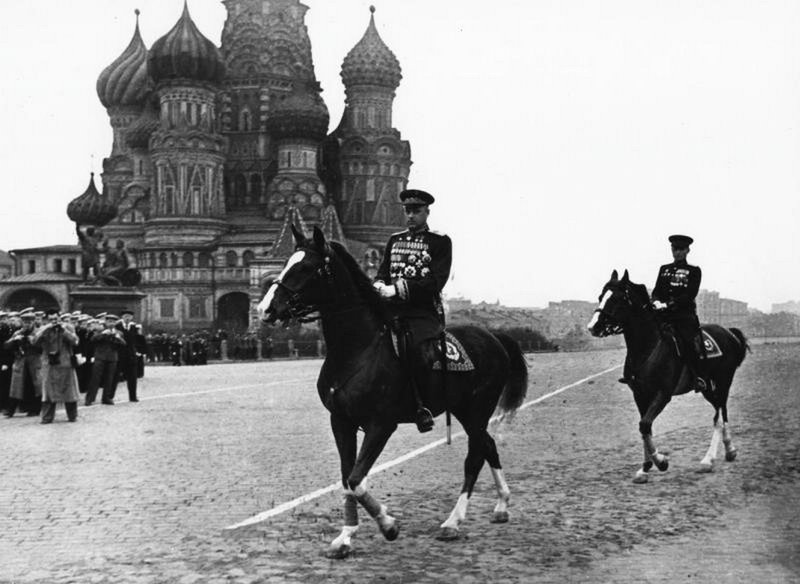 Konstantin Rokossovsky at Victory Parade. Moscow. 1945