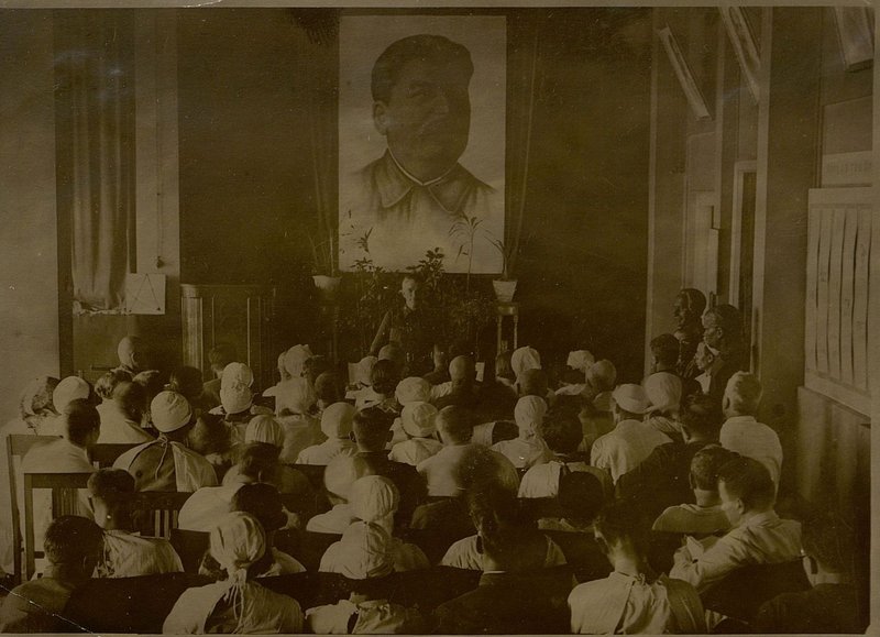 Image: A group of hospital staff on political information
