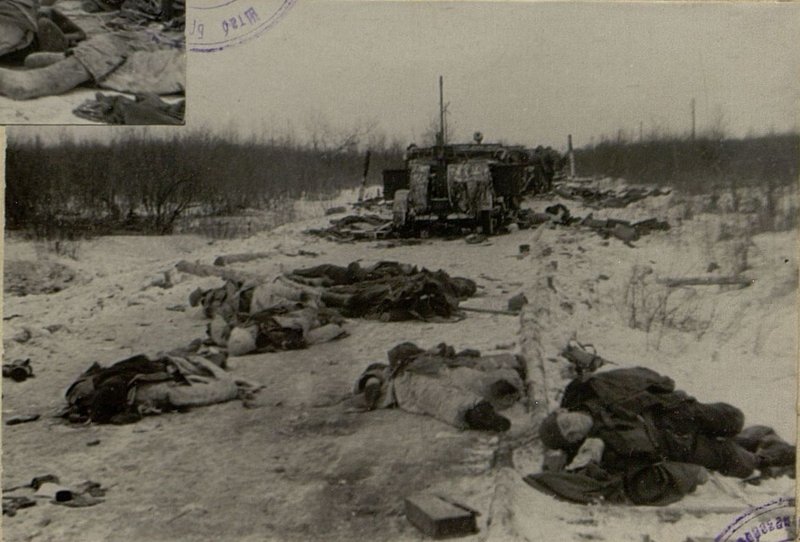 Image: German column of the anti-tank battalion, defeated in Podberezie
