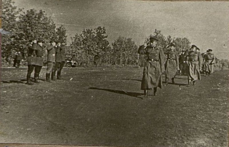 Image: Soldiers of Lieutenant Colonel T. Shibaev are passing by