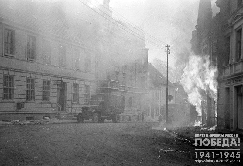 Burning town in Pomerania