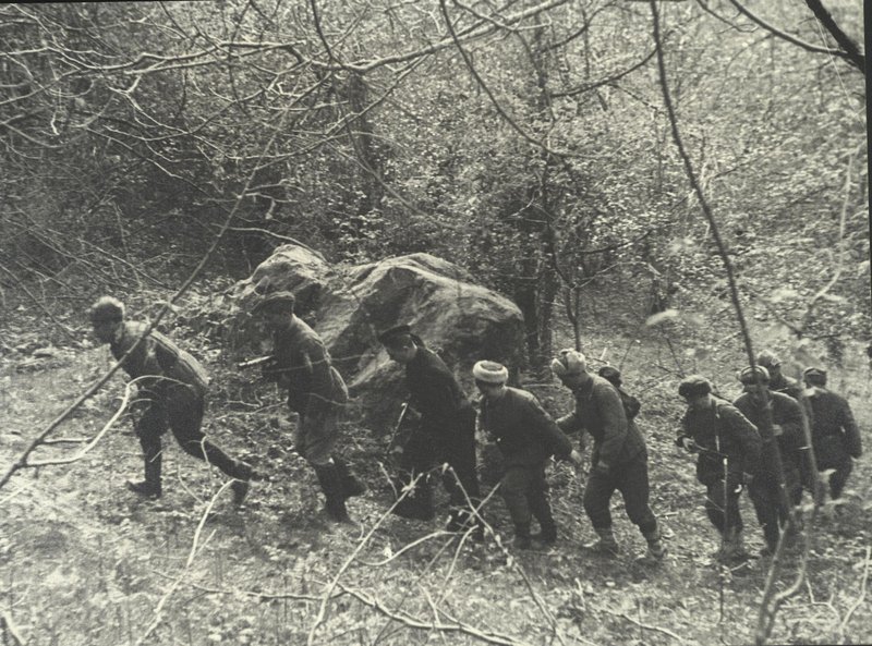 Tuapse Defensive Operation. Reconnaissance scouts are moving into the enemy’s rear