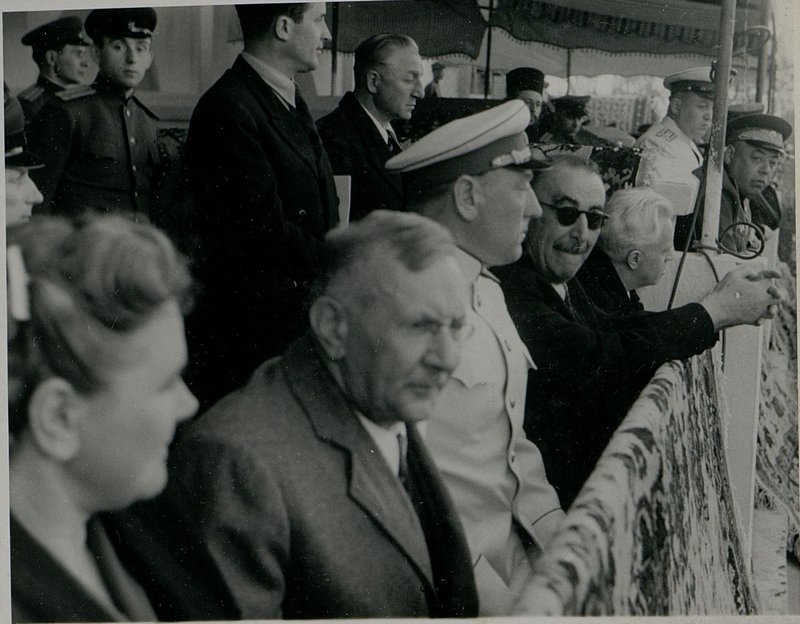 Image: Sports parade on the opening day of the paramilitary army sports day at the Yunak stadium, Sofia