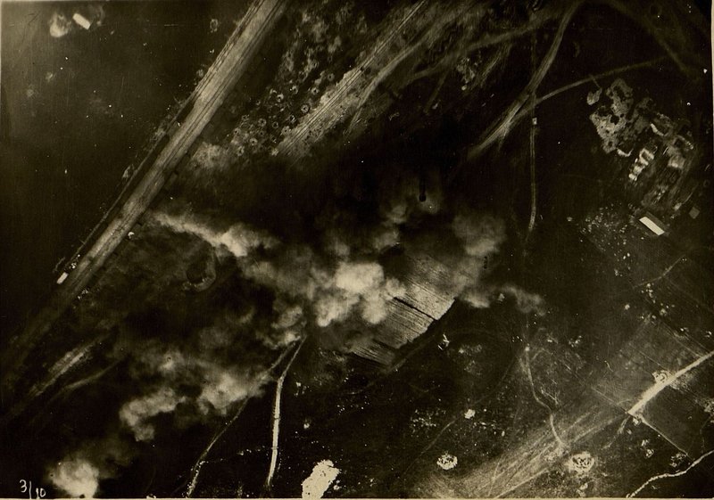 Image: The result of the strike of  8 IL-2 - of the 7th Guards Assault Aviation Regiment (SHAP) of the Guard Captain Yurkov's on the railway echelons at Resta station (26.5.44)