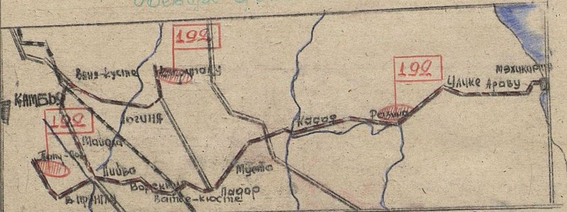 Image: Scheme of the regiment's route in the combat area