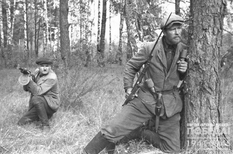 Partisans  one of the detachments waiting in ambush on a forest road