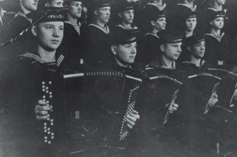 The Song and Dance Ensemble of the Northern Fleet. Far left - Kazakov Yu.I. Northern Front, 1942