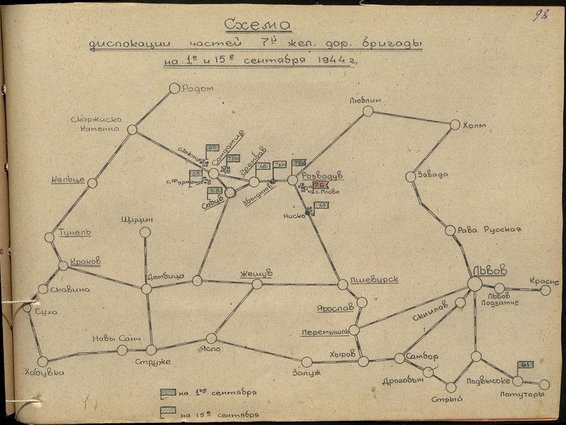 Original image: The scheme of dislocation of the 7th railway brigade