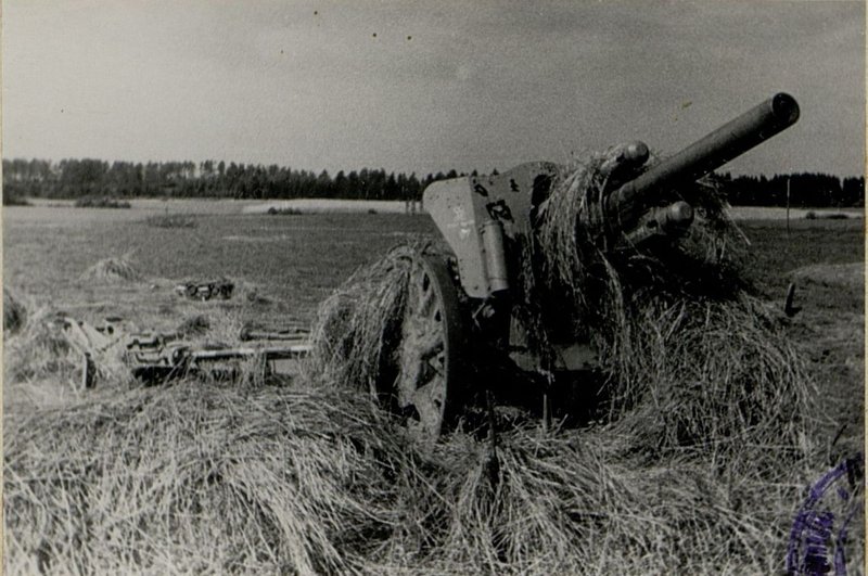 Фотография: Орудие, захваченное танкистами под м. Лаура
