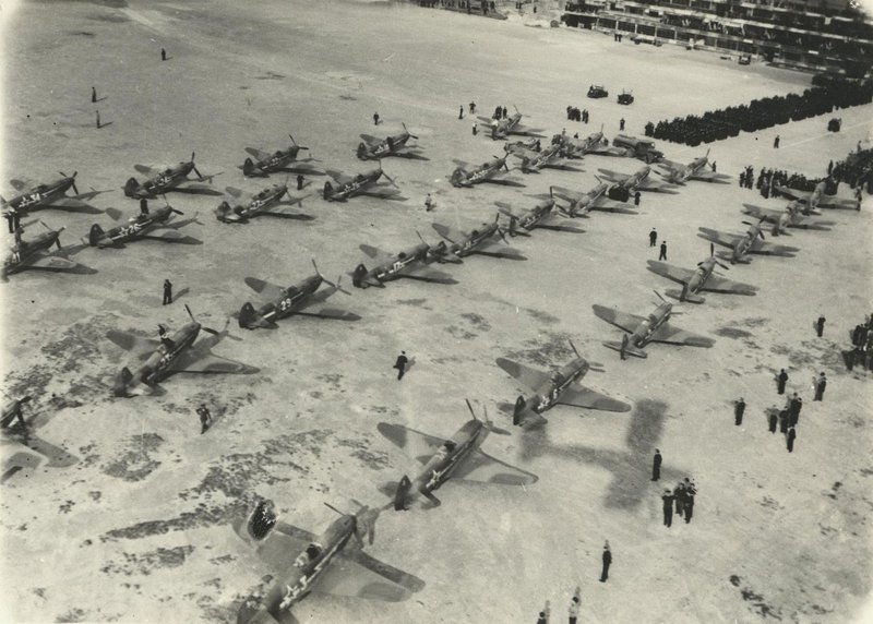 Yak-3 fighters of the "Normandie-Niemen" Air Regimentdonated to French pilots by I.V. Stalin 