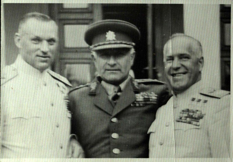 From left to right: K. Rokossovsky, Czech General Ludvík Svoboda and G. Zhukov