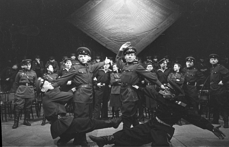 Dancers of the Red Banner ensemble of the Red Army song and dance of the Soviet Union (Finland)