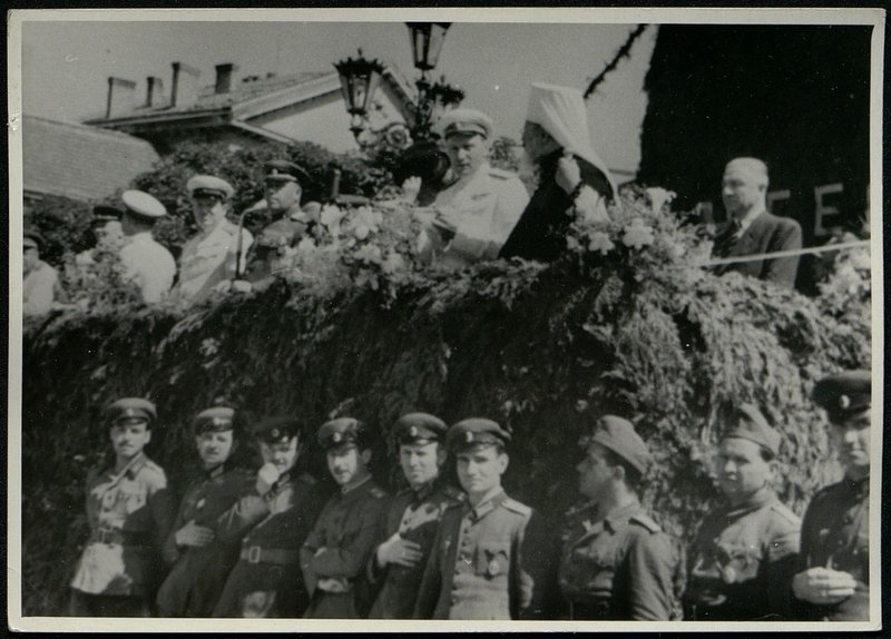 Original image: Colonel General Comrade Byuryuzov presents orders of the Soviet Union to Bulgarian generals and officers