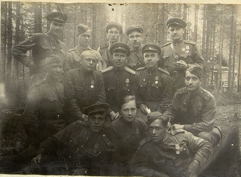 Image: Deputy the regiment commander for the watered part, Major Kobzar with a group of political workers of the unit