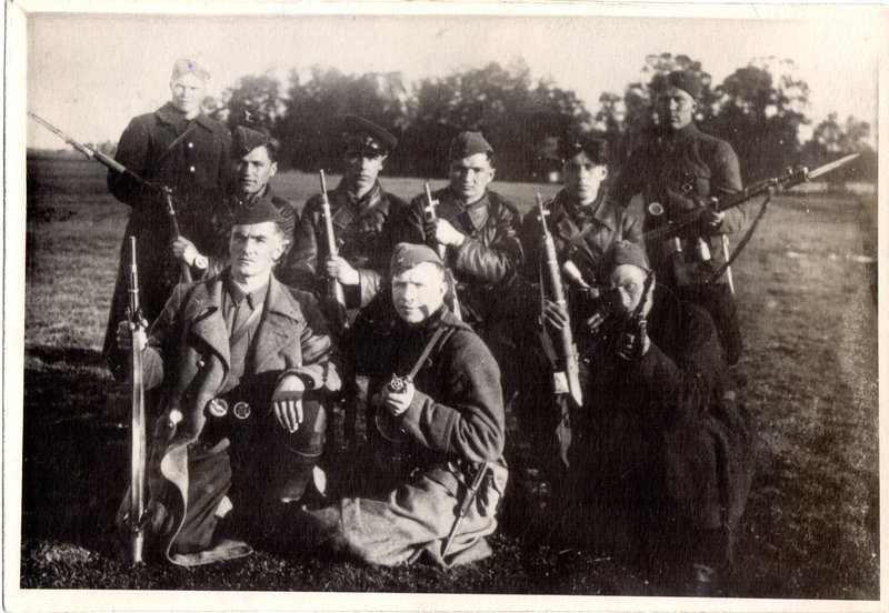 The sabotage group of the partisan detachment named after A.V. Suvorov of the brigade named after V.M. Molotov of the Pinsk formation. Belarus, 1943 