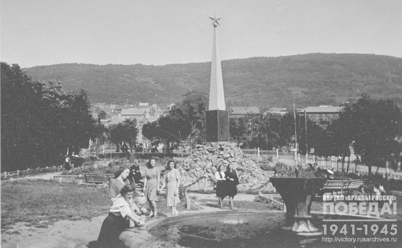 Obelisk to the Soviet soldiers who perished during liberation of the Kuril islands in the "Freedom" park of Petropavlovsk-Kamchatskiy