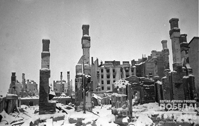 Destroyed Vyborg after battles