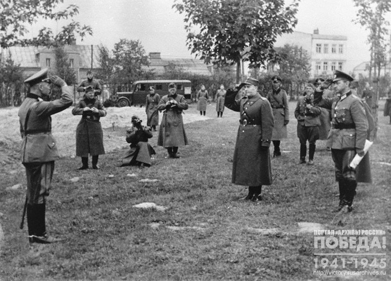 Polish Command Representative and German Command representative during  Surrender ceremony