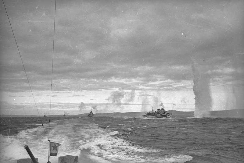 Soviet convoy at sea. Northern Fleet