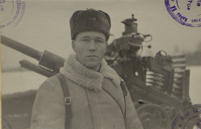 Image: Commander of the 16th separate anti-aircraft artillery battalion, Major Lugovskoy A.E.