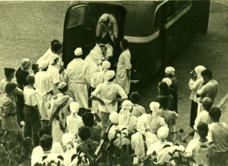 Admission of the wounded to evacuation hospital No. 4473.
