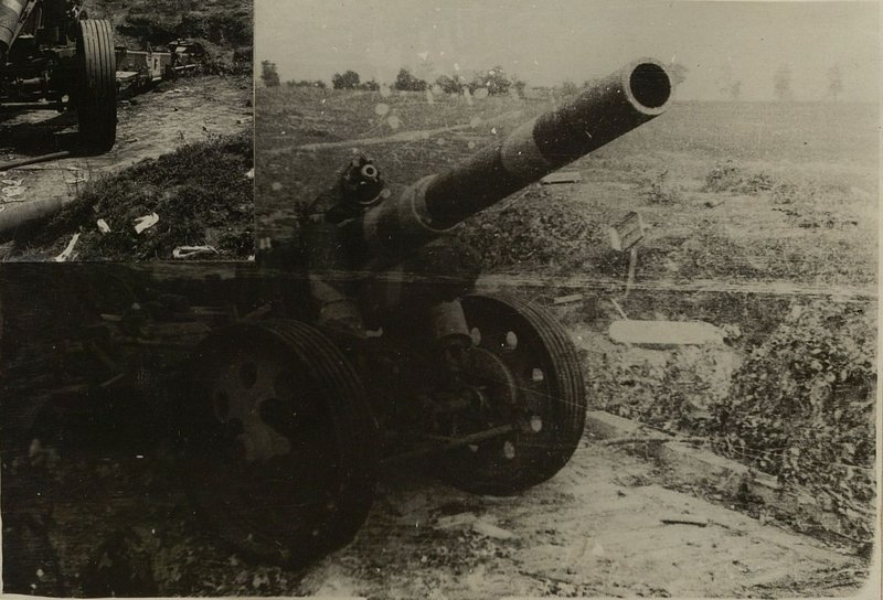 Image: 150 m / m enemy gun destroyed on 13.7.44 in the Gorokhuv region
