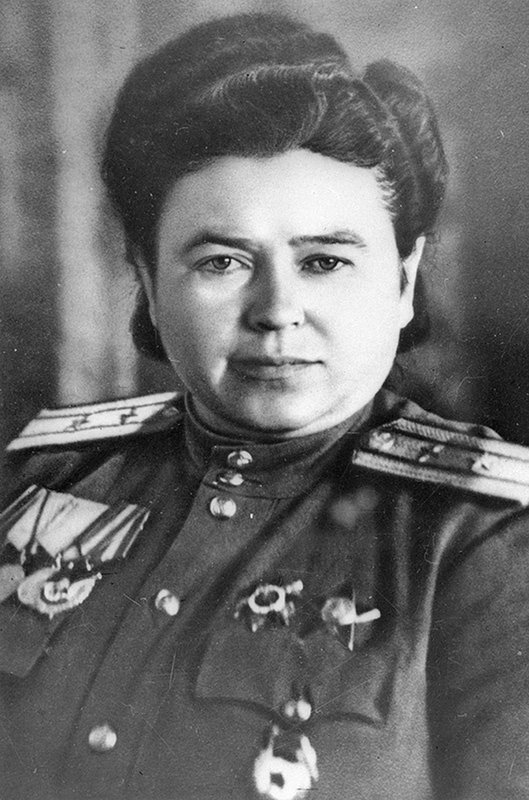Portrait of Evdokia Rachkevich, the deputy commander and commissar of the all-female 46th Taman Guards Night Bomber Aviation Regiment