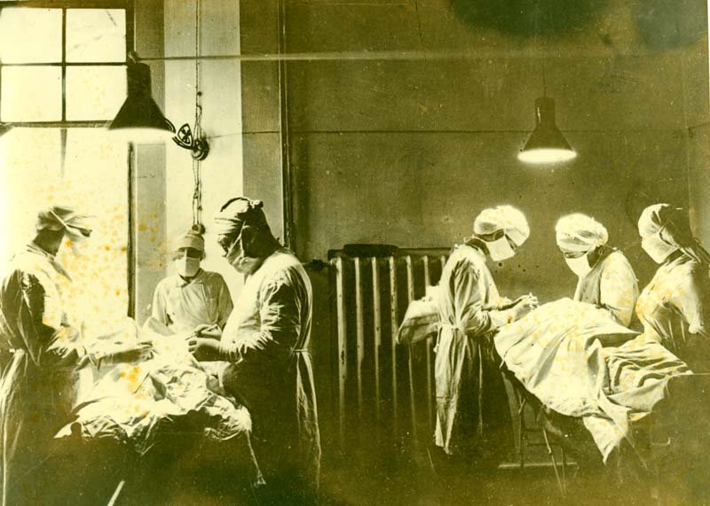 Professor N.I. Agapov during surgery E/g No. 2124