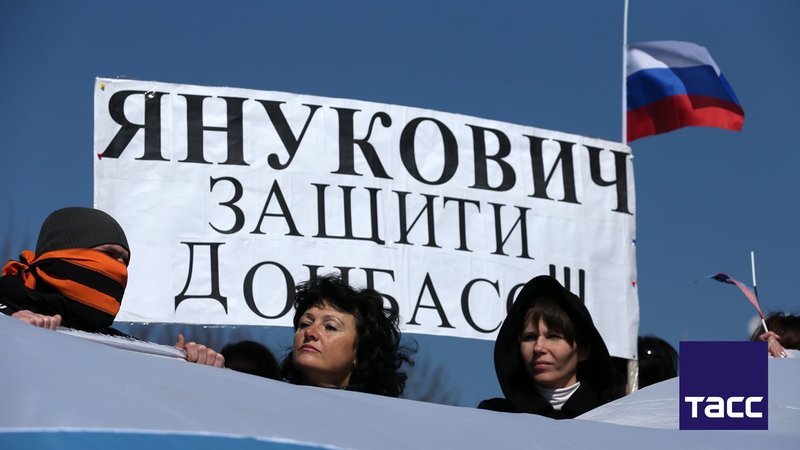 During a rally demanding a referendum to determine the region's status