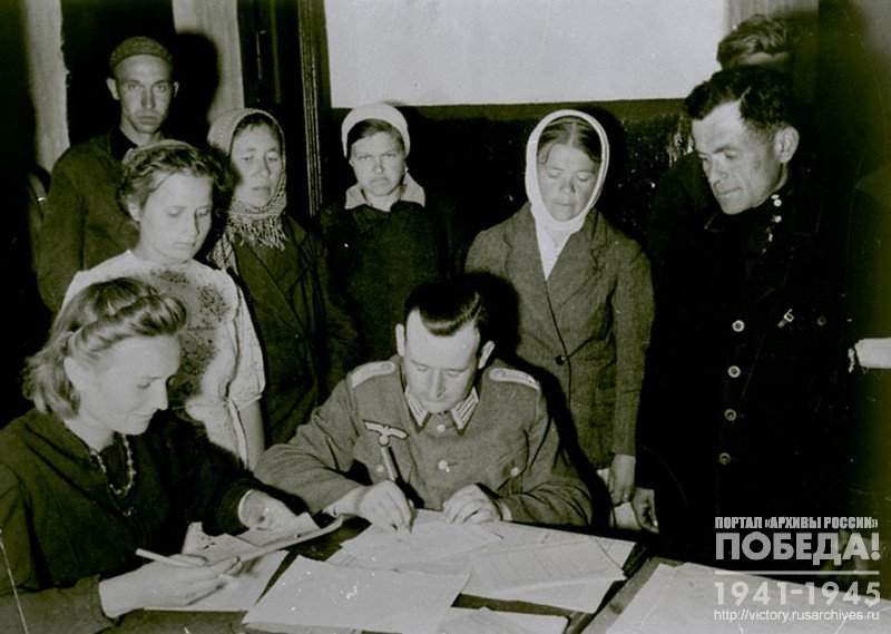 Registration of manpower in the labour exchange in an occupied district