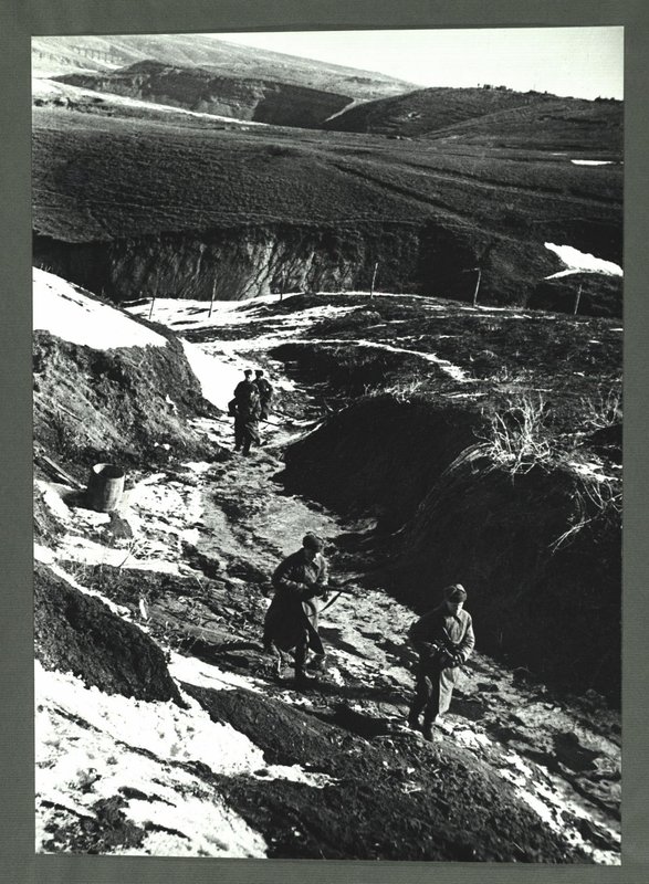 Reconnaissance scouts in the area of the tractor factory