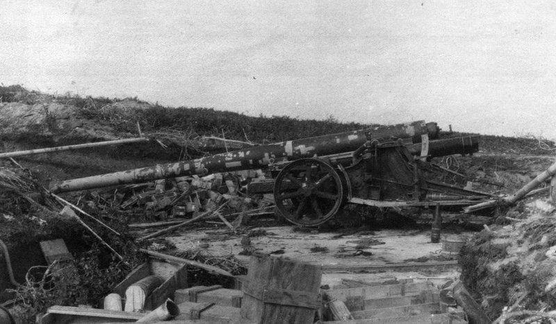Japanese 150-mm fortress cannon seized at Height 165 of Shumshu Island
