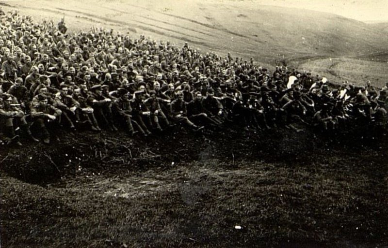 Image: Regiment personnel before watching the film "Kotovsky"