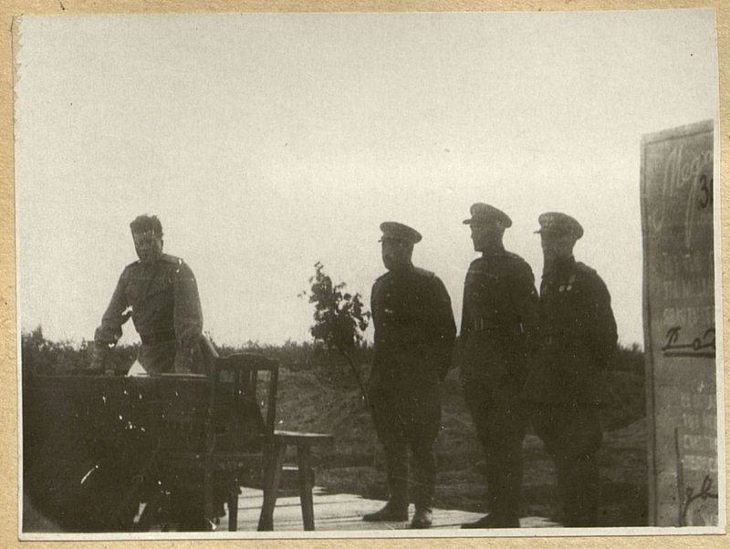 Image: Presentation by a member of the Military Council of the Leningrad Front, Major General Comrade Solovyov of the medal "For the Defense of Leningrad" by units of the brigade after the inauguration of the bridge