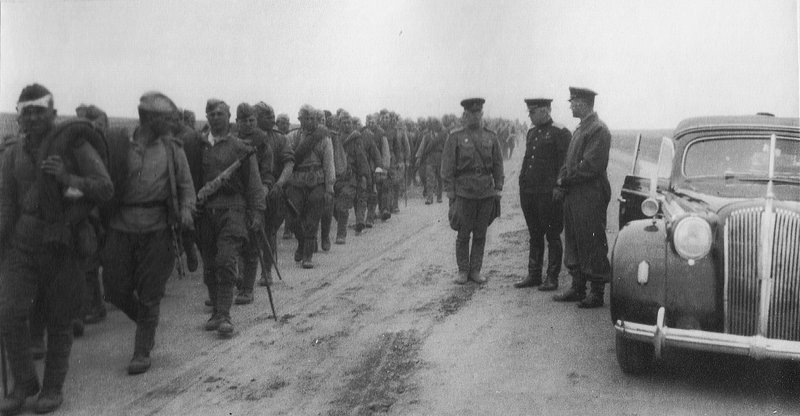 Units of the 39th Army of the Trans-Baikal Front on the march in the Manchurian steppe