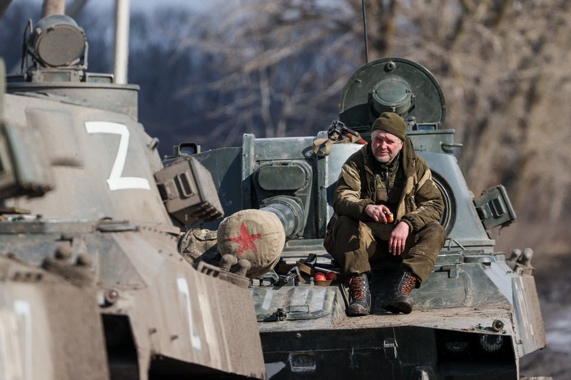 Village Svobodnoe, passed under control of the DPR. Serviceman of the DPR people's militia on the territory of the village.