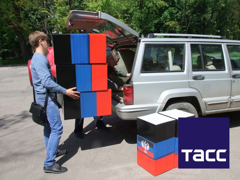 Activists unloading ballot boxes