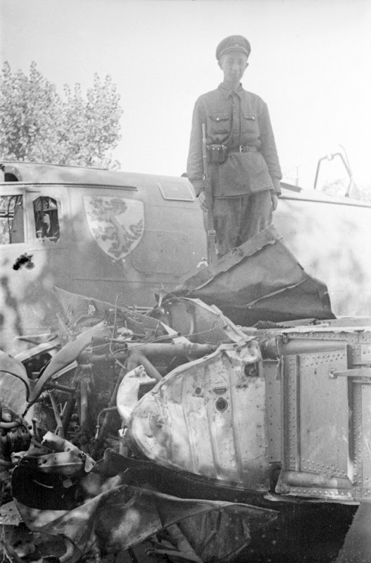 Downed enemy bomber