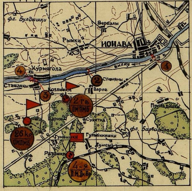 Image: Diagram of the location of units of the 4-Ponton-bridge Brigade as of August 31, 1943