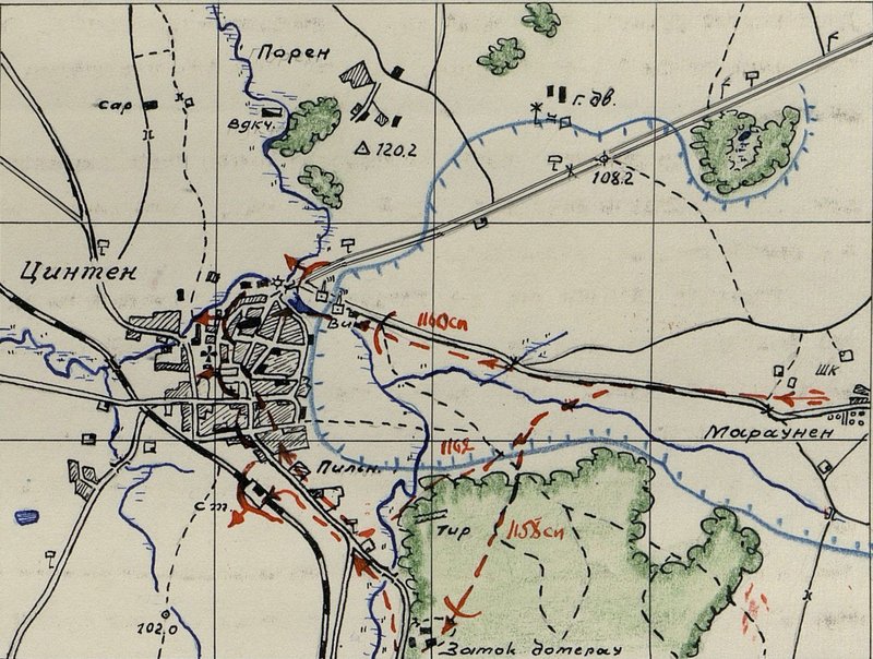 Image: Diagram of the battle formations of units of the 352nd Infantry Division