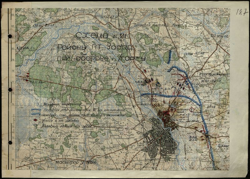 Original image: Scheme № 21. Areas of ambush on the defense of Tartu