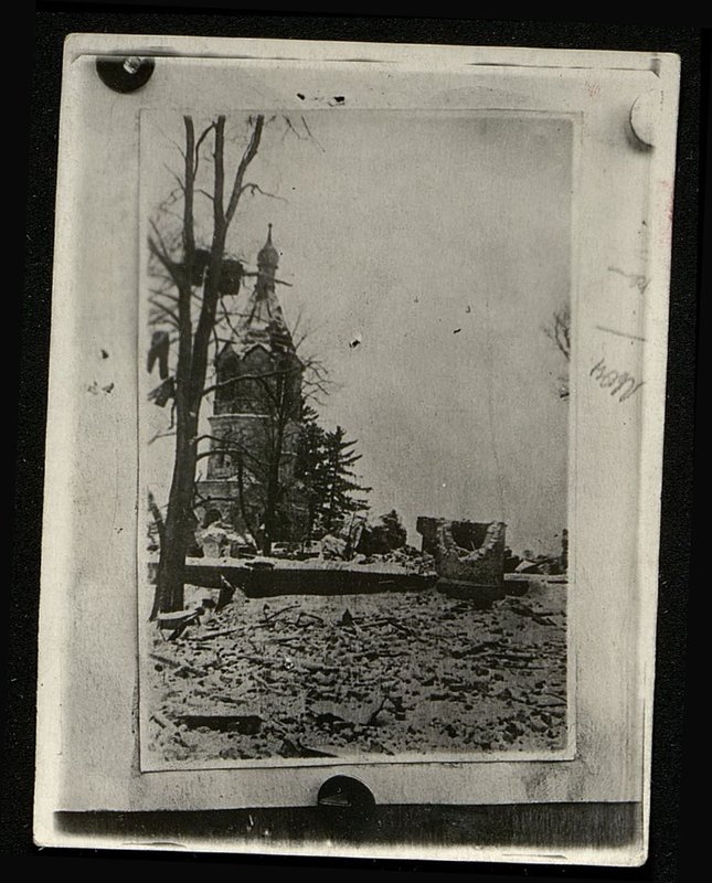Original image: Church destroyed by the Germans in the village of Glazovo