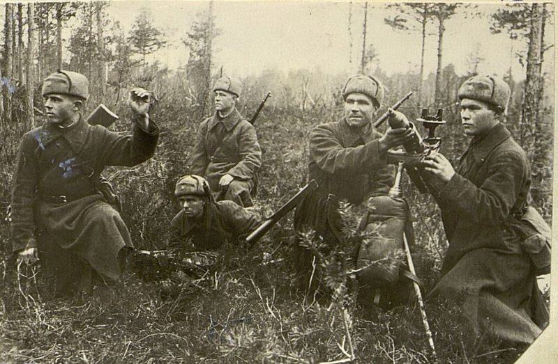 Image: The nomadic 82 mm mortar Koshelev G.S. exterminated 18 White Finns in October 1942