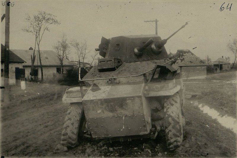 Image: An armored car knocked out by our artillery, the zone of action of the 17th Guards Rifle Corps