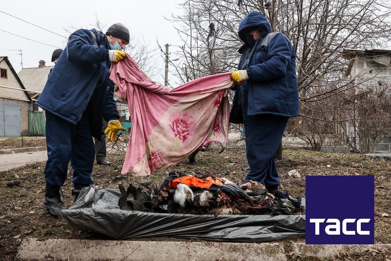 Последствия обстрела в Донецке