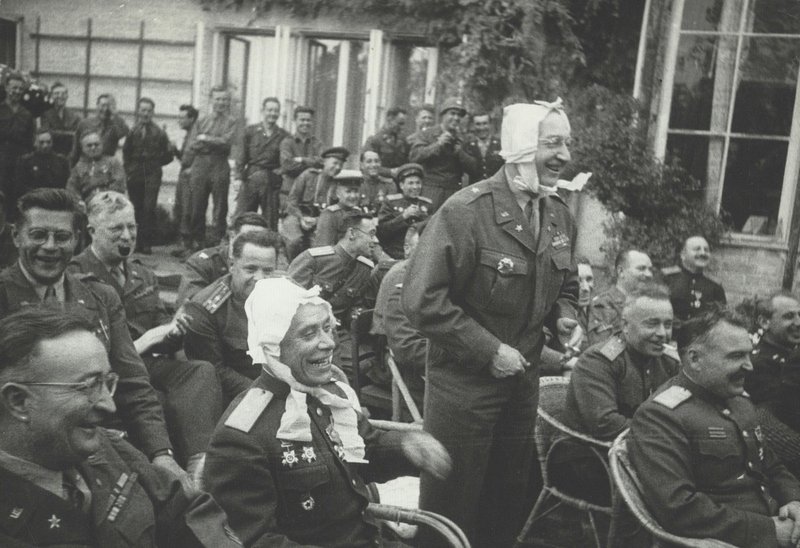 Officers and generals of the allied forces at the concert. Germany, Zerbst, May 9, 1945