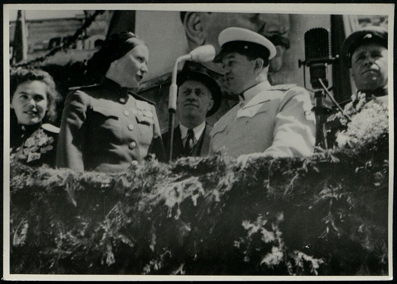 Original image: Colonel General Comrade Byuryuzov presents orders of the Soviet Union to Bulgarian generals and officers