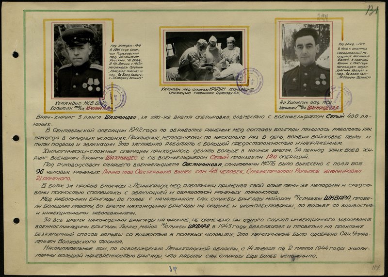 Original image: Commander of the Surgical Departments, Medical and Sanitary Platoon, Captain of the Medical Service, A.A. Shahmundes