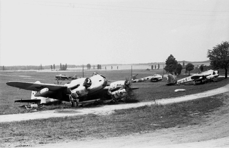 Airfield abandoned by Germans