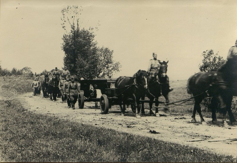 Image: The gun crew of Comrade Lapytov on the march